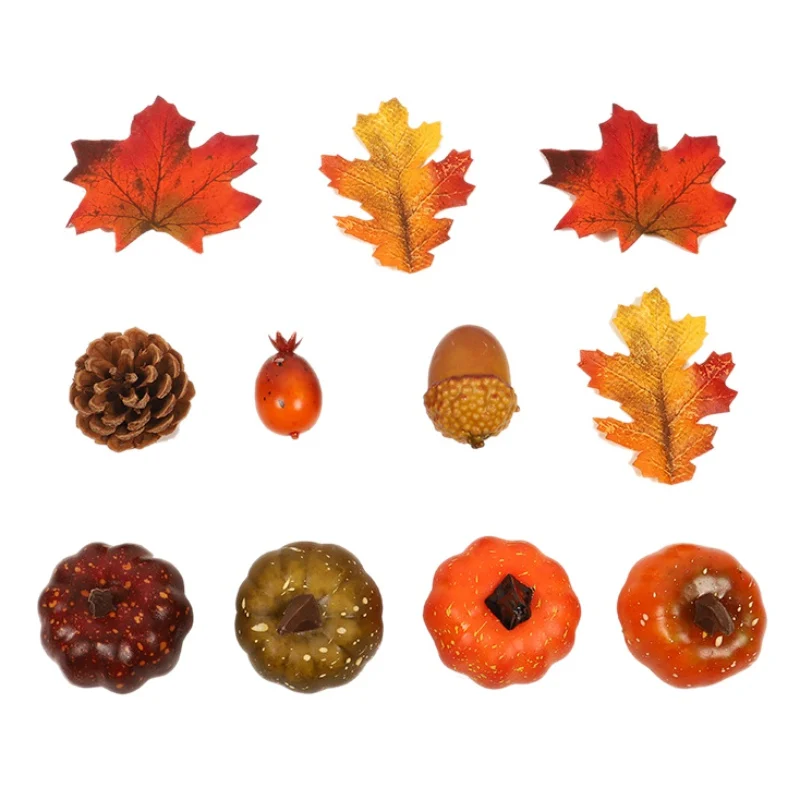 

Thanksgiving Simulation Pumpkin Home Decoration Delicate Maple Leaf Bunch Thanksgiving Autumn Harvest Home Decoration Accessory