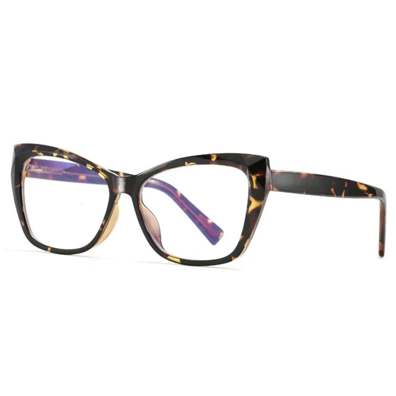 Leopard RBENN TR90, кошачий глаз, синий светильник, блокирующие очки, женские, анти-Натяжные очки для компьютерных игр, анти-голубые лучи, очки UV400 - Цвет оправы: Leopard