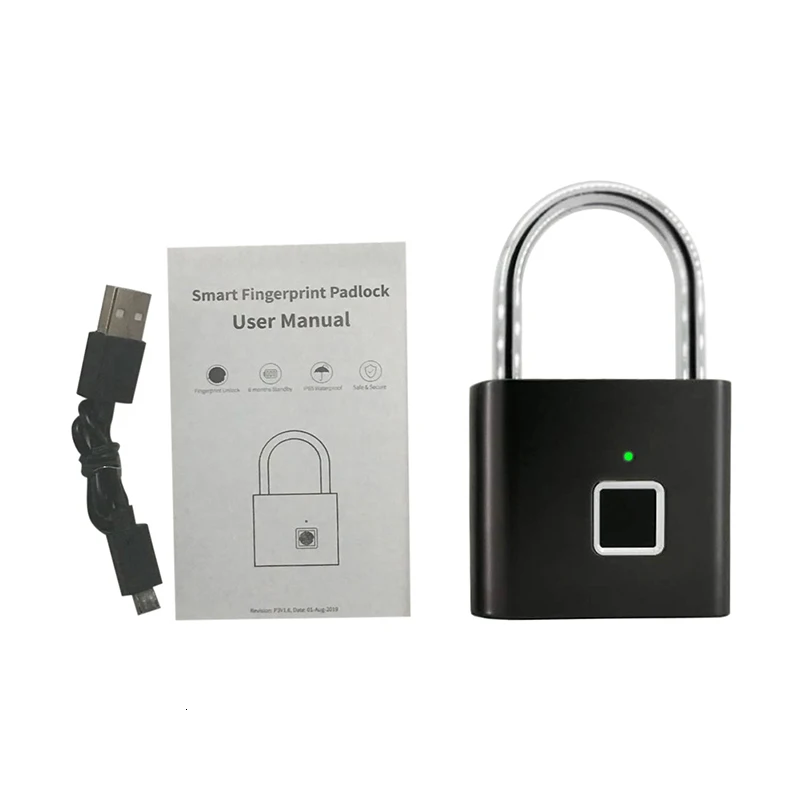 Портативный Keyless USB Перезаряжаемый умный Keyless электронный замок с отпечатком пальца домашняя Противоугонная безопасность навесной замок для багажа чехол замок