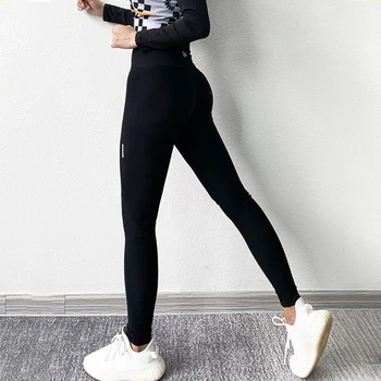 

NORMOV High Wasit Solid Fitness Leggings Womne Skinny Seamless Elastic Quick-Drying Leggings Female Push Up Workout Leggings