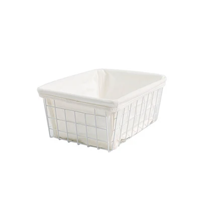 Japanese Wrought Iron Storage Basket Kitchen Finishing Iron Baskets Bathroom Storage Baskets Iron Table Home Decorations - Цвет: Белый