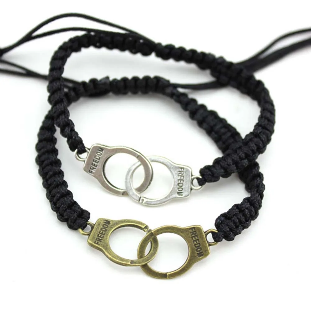 1pcs Hot Sale New Fashion Punk Rock Alloy Handcuff Bracelets For Wowen Gifts For Friends
