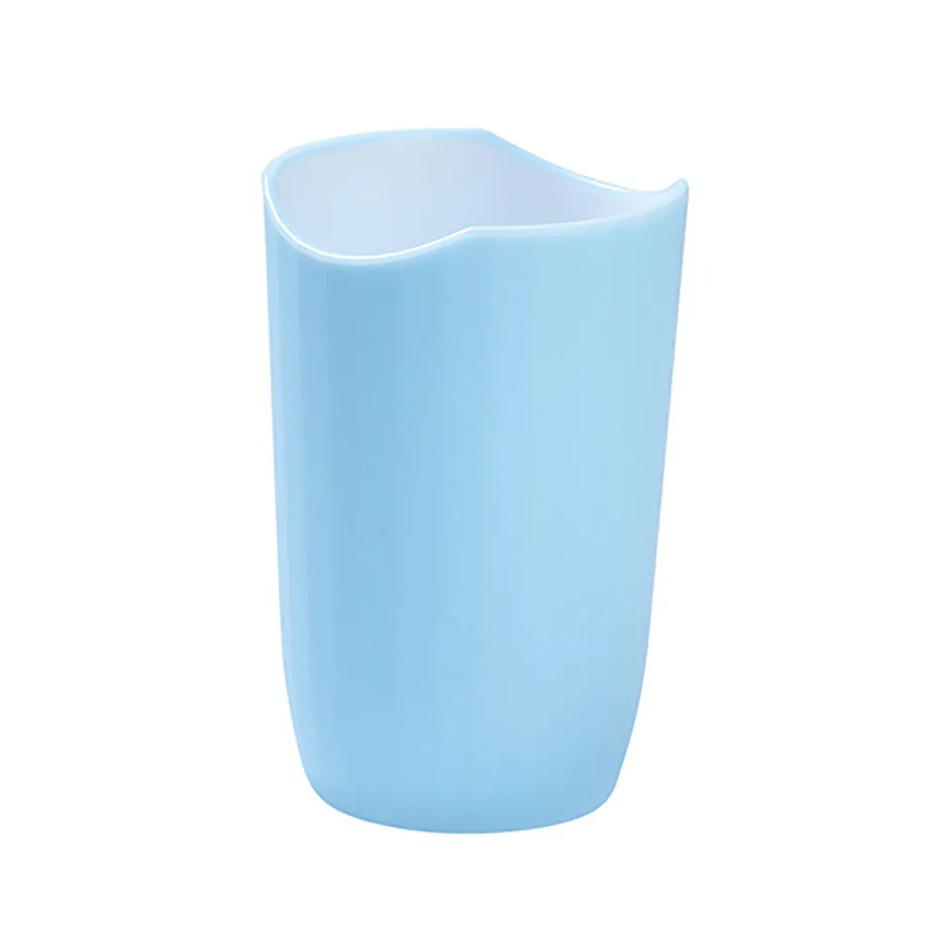 Пластиковая щетка для полоскания рта, чашка для мытья зубов, нескользящая чашка для чистки рта, чашки для мытья воды, чашки для мытья зубов в ванной комнате - Цвет: Небесно-голубой