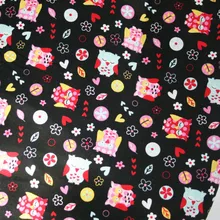 Полуметровая красная подошва с милым цветочным принтом совы, чистый хлопок, ткань для ручной работы, сделай сам, пэчворк, T918