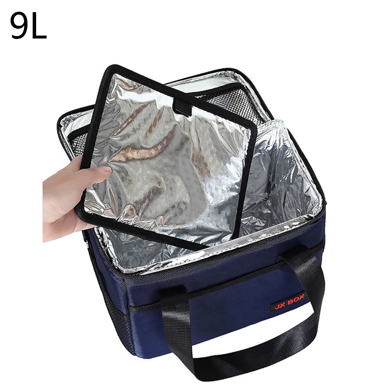 

9L Portable Thermal Cooler Bag Picnic Food Beverage Drink Fresh Keeping Organizer Insulated Lunch Box Zipper Tote Lunch Box Ther