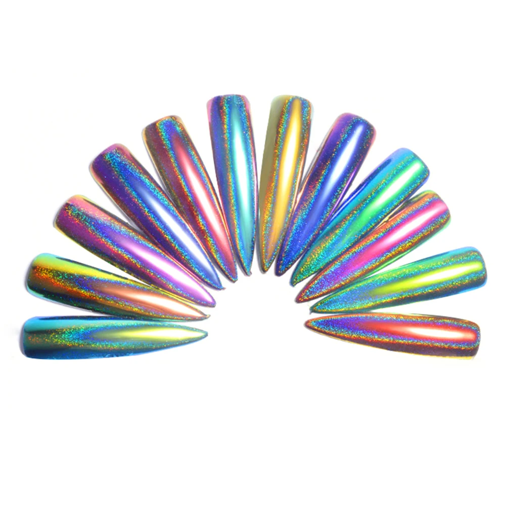 0.2g 12 Colors Mirror Effect Manicure Nail Art Shimmering Powder Fine Shiny Glitter Nail Art Kit