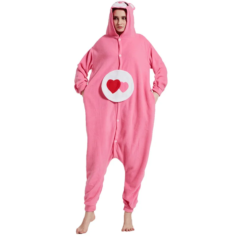 Вампир, демон Sakuragi Kigurumi костюмы-комбинезоны для мужчин wo мужчин животных Монокума пижамы хаски собака сова Комбинезоны Косплей - Цвет: Care bears