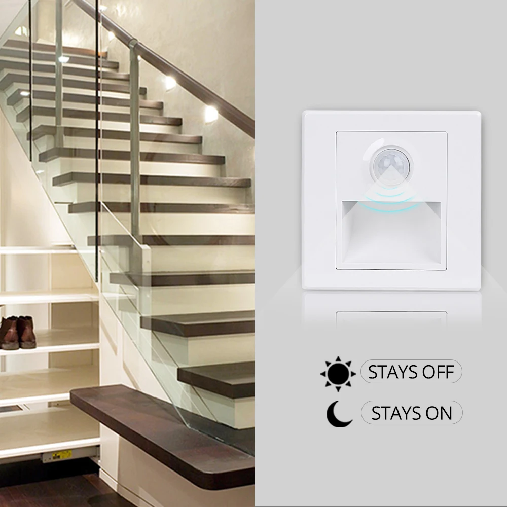 3*Wireless PIR Motion Sensor Stair Step Wall LED Light Indoor Cabinet Night Lamp
