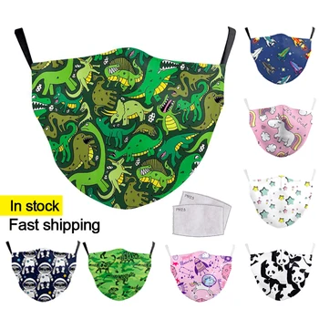 

Reusable Children Mask Fabric Dust Masks Cartoon CuteMouth Mask Print Face Masks