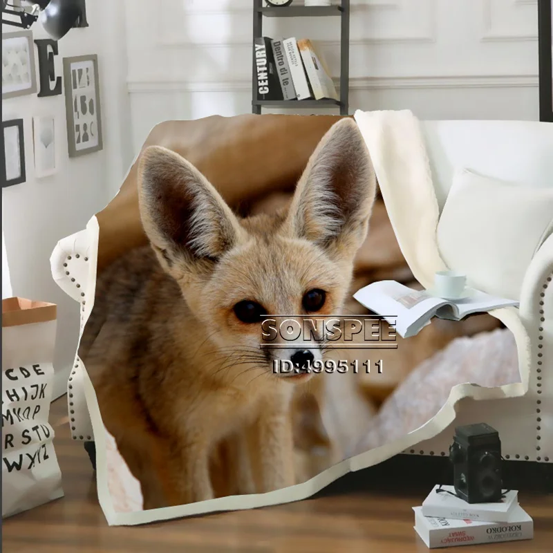 

SONSPEE 3D Print New Arrival Red Fox Throw Blanket Sofa Bed Chair Fleece Plush Sherpa Blanket Bedspread Decor Adult Kids