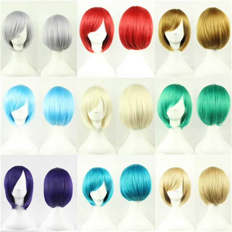 Synthetic Hair Korean Wigs Short Bob Wig With Bangs Cosplay Wigs