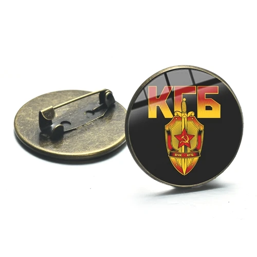 Style 21 SONGDA CCCP советская армия красные Броши звезды бронзовое покрытие стекло искусство круглые металлические шпильки Кнопка русские значки декоративные украшения - Окраска металла: Style 21
