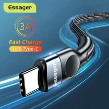 Essager usb tipo c cabo para samsung xiaomi mi 3a carregamento rápido USB-C cabo carregador do telefone móvel usbc tipo-c cabo de fio de dados 2m