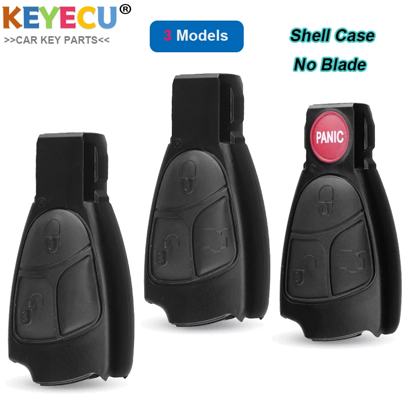 KEYECU Reemplazo de llave de coche, 2/3/4 botones, para Mercedes Benz C