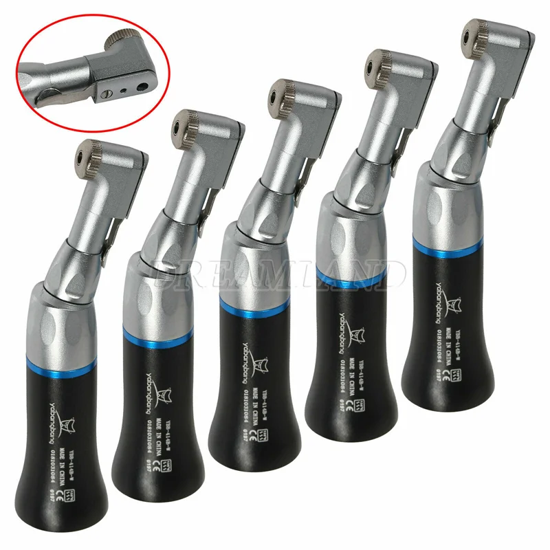 

5PCS Dental Latch Type Contra Angle Slow Low Speed Handpiece E-type Black Color Fit Nsk