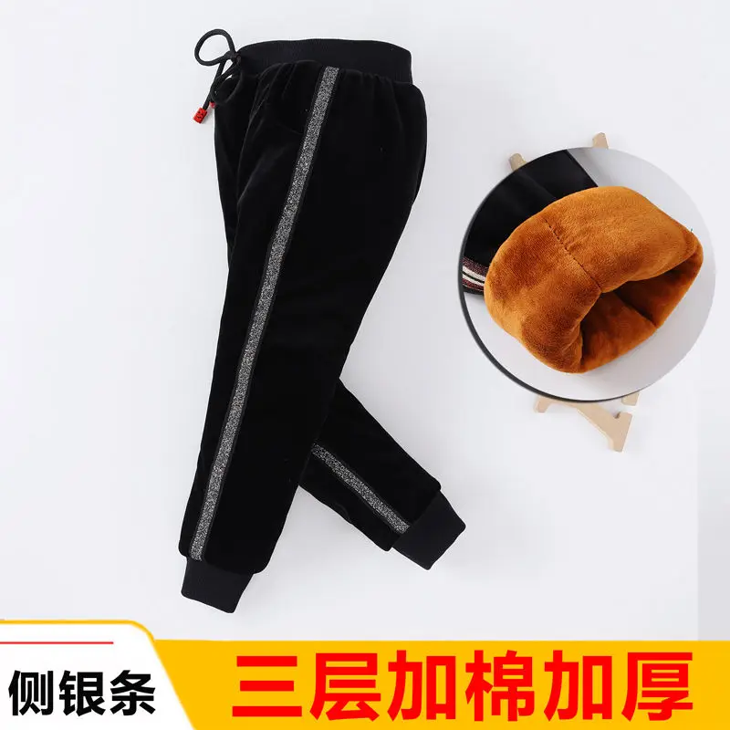 Kids Pants 2-12years Boys Casual Pants Kids Clothing Cotton Boys Long Trousers Children Boys Sport Pants Spring ruffle pants - Цвет: gold-thick