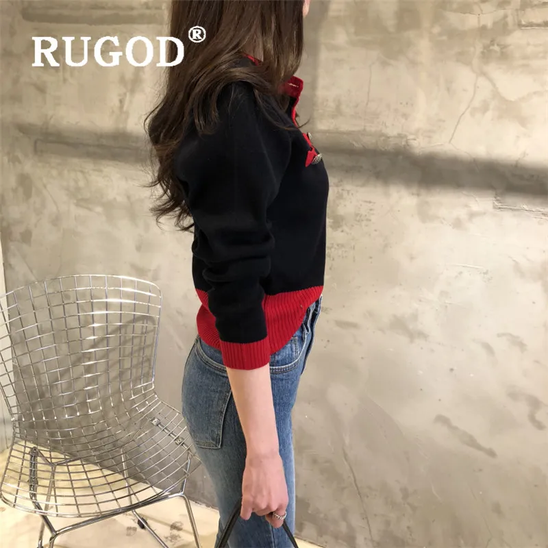 RUGOD 2019New Женский вязаный кардиган с О-образным вырезом и длинными рукавами Изысканный тонкий лоскутный свитер с пуговицами корейское шикарное элегантное модное пальто