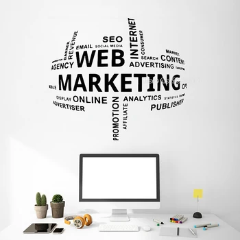 

Web Marketing Teamwork Vinyl Wall Decal Team Work Office Art Decor Sticker Mural Innovate Inspirational Quote Wall Sticker LL827