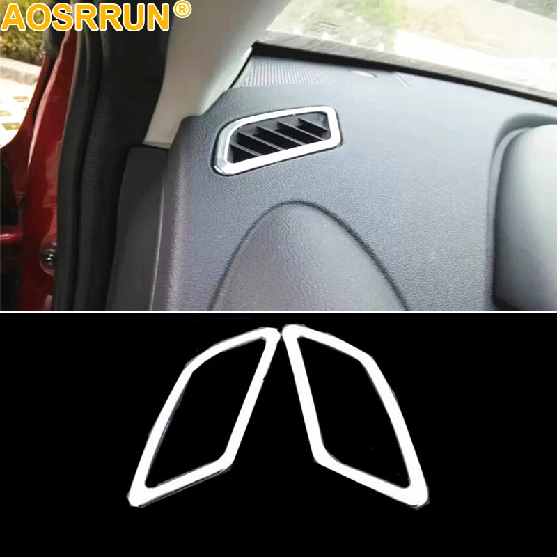 Car Air Conditioner Trim Air Conditioner Outlet ABS Chrome Sequins Cover For Nissan Qashqai 2011 2012 2013 2014 J10 Car Trim Accessories