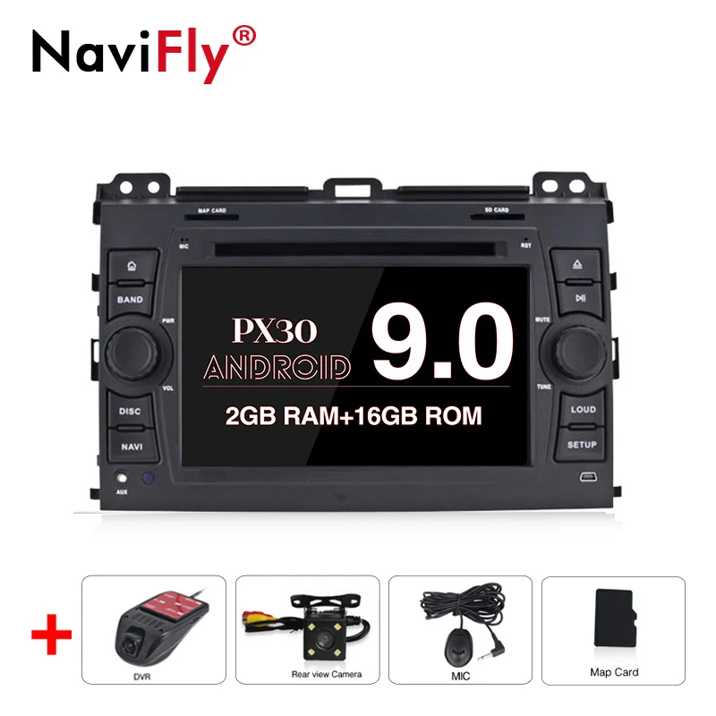 4 Гб+ 64 Гб 2 Din Android 9,0 Автомобильный мультимедийный плеер авторадио DVD для Toyota Prado 120 Land Cruiser gps навигационная лента рекордер - Цвет: 2GB-16GB-Cam-DVR