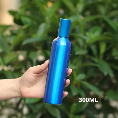 300ml 1pcs 1-2 шт 30-500 мл синяя алюминиевая пустая бутылка-спрей синяя крышка мелкий туман заправка/Серебряный распылитель Косметическая банка образец подпакет путешествия - Цвет: 300ml 1pcs