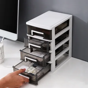 

New Hot Plastic Desktop Drawer Transparent Sundries Small Objects Storage Case Organizer