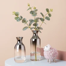 Nordic Creative Decorative Glass Vase Home Decoration Hydroponic Dried Flowers Vase Terrarium Modern Living Room Decoration