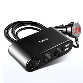 

12V-24V Car Cigarette Lighter Socket Splitter Power Adapter Dual USB Ports Charger Car Cigarette Plug Adapter for iPhone DVR