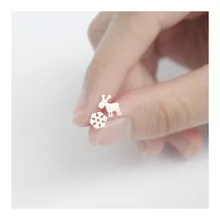 Модные ювелирные изделия, позолоченные, посеребренные, матовые, лося, гвоздики с оленями для женщин, мужчин, влюбленных, подарок, милые серьги-гвоздики