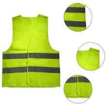 High Visibility Yellow Vest Reflective Safety Workwear for Night Running Cycling Man Night Warning Working Clothes Fluorescent
