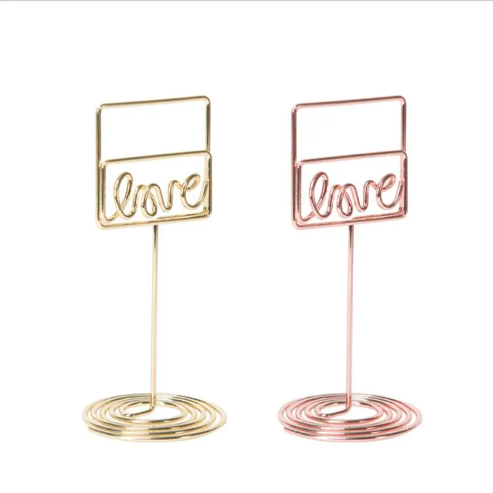 

10PCS Love Sticky Clip Innovative Desktop Business Card Holder For Weddings Engagements Anniversaries Christmas Table Clips