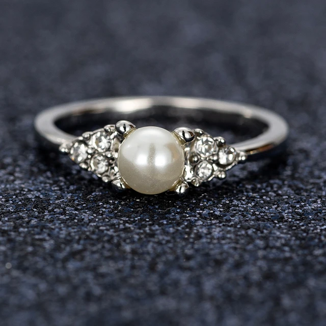 14k white gold diamond pearl engagement set AP101S