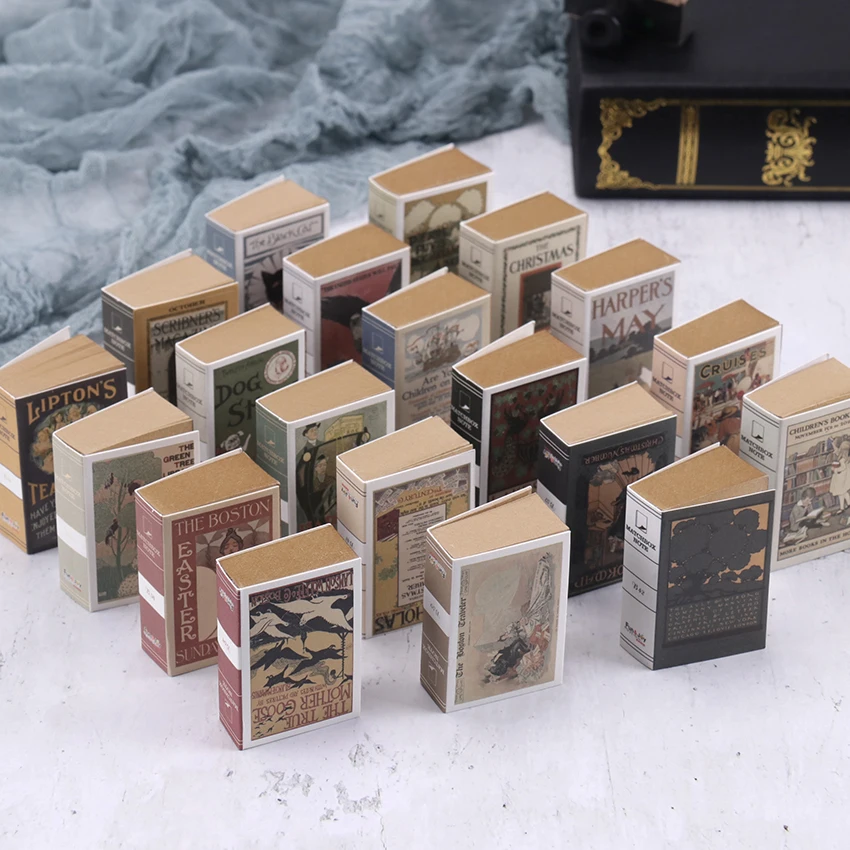 

122 Sheets Matchbox Retro Mini Creative Note Paper Portable Book Shape Memo Pad Book Office School Stationery Supplies