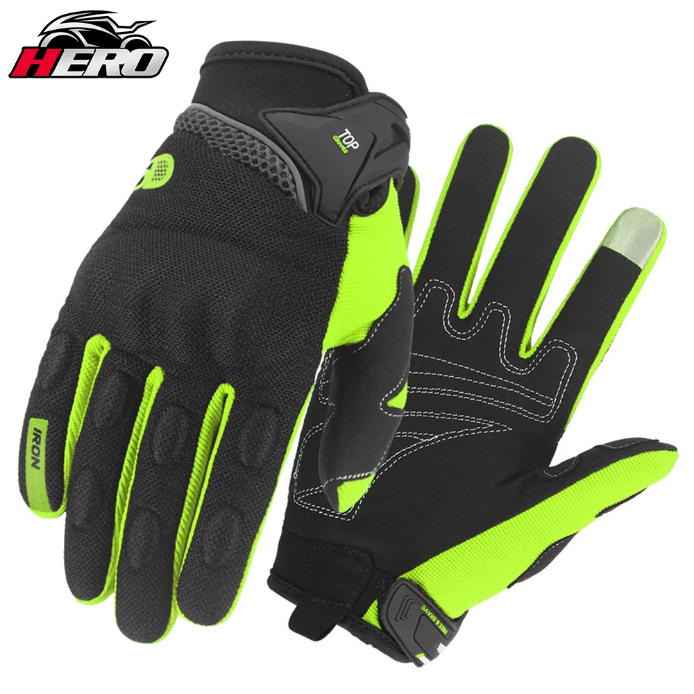 Motorcycle Gloves Black Breathable Full Finger Racing Motorcycle Gloves Quality Stylishly Decorated Antiskid Wearable Gloves safety Helmet Motorcycle Helmets & Protective Gear