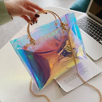 

Laser transparent bag female 2020 new wave portable Korean version of the wild messenger bag summer fashion jelly bag