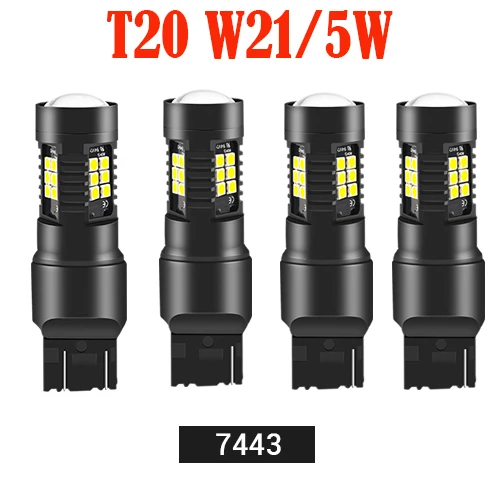 4 шт. W5W светодиодный автомобильный 3030 SMD p21w Автомобильный светодиодный светильник, сменная панель заднего хода, лампы белого цвета для Светодиодные Автомобильные фары - Испускаемый цвет: 7443