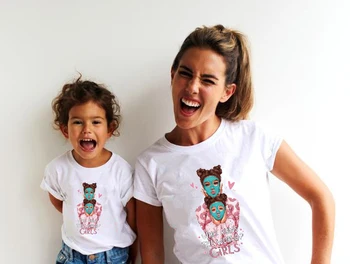 

Parent-child Matching Outfit T-shirt mommy and me t shirt Dad and boy Tee super mom daugher son tshirt graphic 90s vogue tee