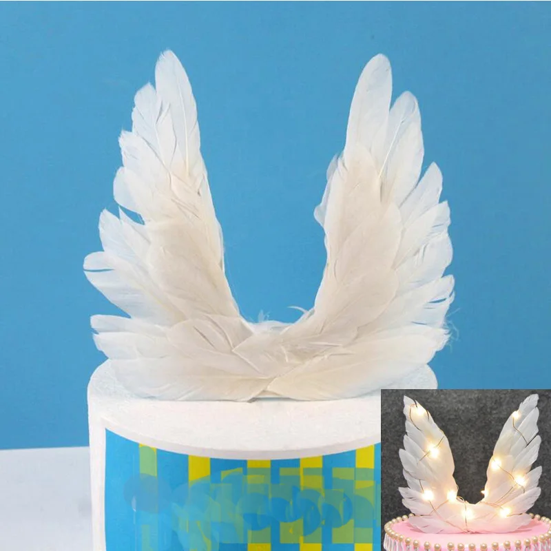 Light Up Feather Angel Wing Cake Toppers Cupcake Dessert Topper