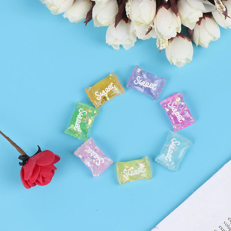 10PCS Slime Charms Candy Sweet Sugar Resin Plasticine Slime Accessories Beads Making Supplies For Phone Case Decoration