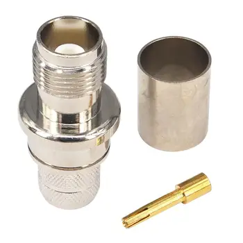

10 Pieces TNC Crimp Female connector nickelplated RF coax adapters for RG213 RG8 H-1000 LMR400 7D-FB cable