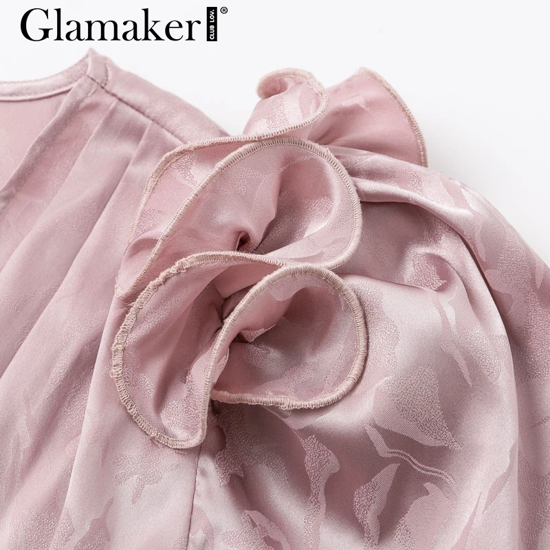 Glamaker жаккардовое атласное мини-платье с v-образным вырезом в стиле пэчворк с оборками элегантное облегающее платье с пышными рукавами Вечерние платья в стиле ретро на осень и зиму