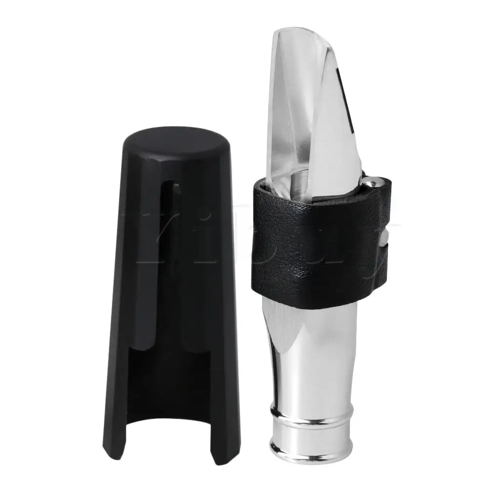 

Yibuy Sliver Gold Plated Jazz Tenor Saxophone Mouthpiece With Leather Clip 6#