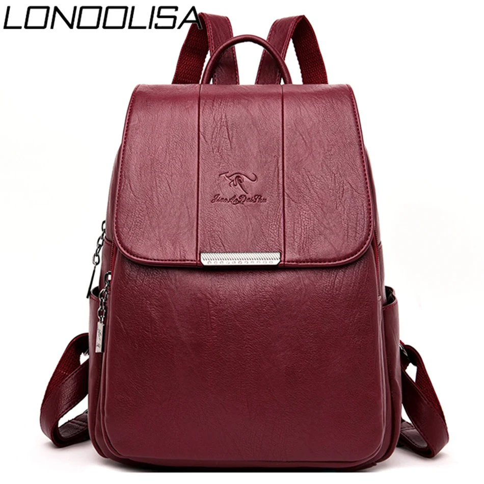 

2019 Soft Leather Back pack Bagpack Women Backpack School Bags for Teenage Girls New Sac A Dos Travel Backpack Mochila Feminina