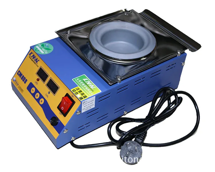 CM-808 Round high temperature lead free soldering pot titanium solder furnace tin melting digital display 220V 110V 0-600C 400W