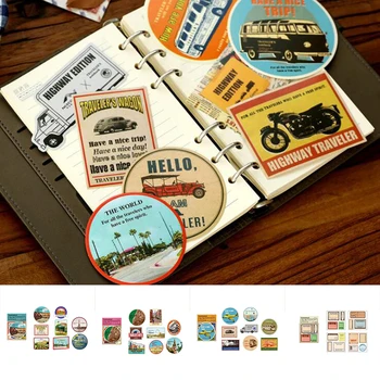 

Decorative Stamps Vintage Traveler'S Notebook Stickers Decoration Book Travel Notbook Diary Travers 15pcs/Pack