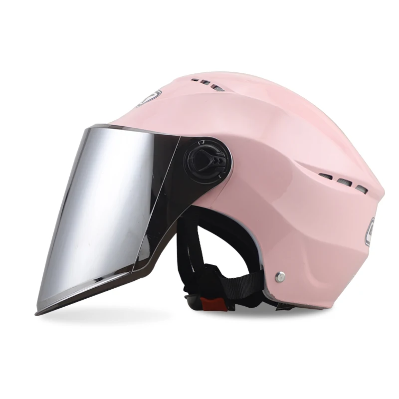 JDS B31 Pink Silver JDS мотоциклетный шлем для мужчин и женщин половина лица Мотоцикл Электрическая безопасность двойные линзы шлем мотоциклетный шлем Casco Мото шлем - Цвет: JDS B31 Pink Silver