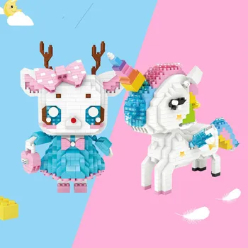 

LOZ Diamond Blocks Cartoon leopard Child Educational Toy Small Anime Auction Figures brinquedos Model Building Bricks Girl Gifts