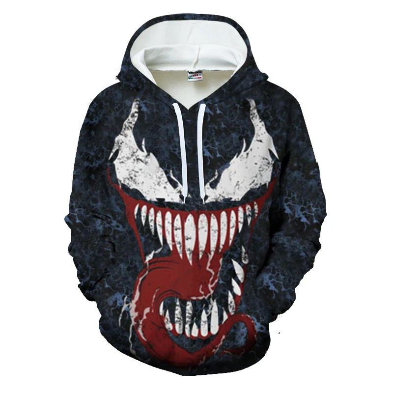 Мужская толстовка с капюшоном 3D Venom Fashion Ms. Hoodie свободный жакет с капюшоном уличная художественная Высококачественная индивидуальная осенняя куртка с человеком-пауком новая