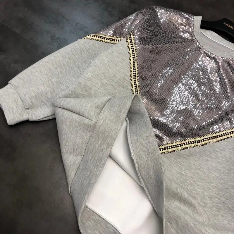 Новый V образный sequins сшивание тяжелой промышленности круглый воротник пространство хлопок свободный штуцер головы санитарный шкаф