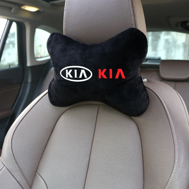 Cotton flannel Car Pillows Headrest Neck Rest Cushion Support Seat Accessories for KiA rio ceed sportage cerato soul - Цена: 